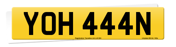 Registration number YOH 444N